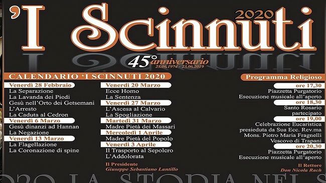 Trapani, emanata l’ordinanza sindacale su “I Scinnuti 2020”: calendario e restrizioni nell’articolo