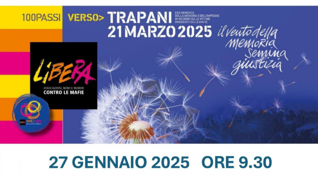 Giornata della Memoria contro le mafie: 100 passi verso il 21 marzo a Trapani