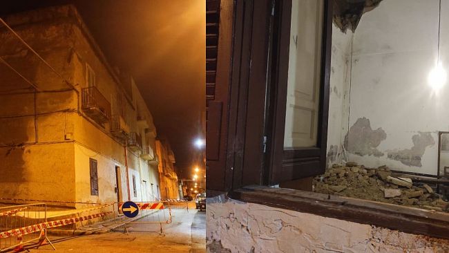 Crolla solaio di una casa in via Centorbi a Mazara. Evacuati gli abitanti