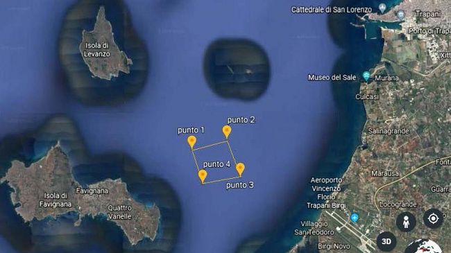 Interdizione specchio acqueo per attività specialistica in prossimità della rotta di atterraggio al porto di Trapani a cura di Nave Alghero