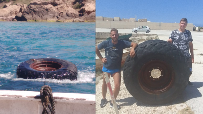 Rimossa ruota che giaceva da anni nella zona Solette di Porto Palo