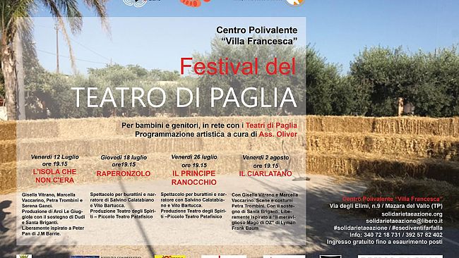  Con la cooperativa sociale Solidarietà e Azione, torna a Mazara del Vallo il Festival del Teatro di Paglia