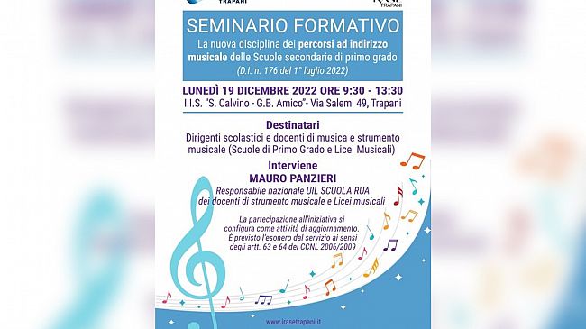 All’istituto Calvino-Amico il seminario Uil Scuola e Irase Trapani