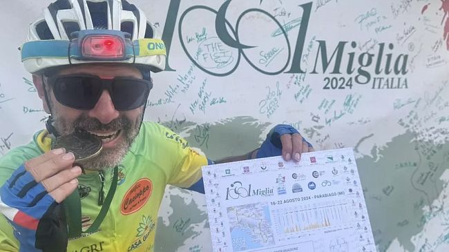 Il ciclista mazarese Bartolomeo Marmoreo alla 1001 Miglia Italia 2024
