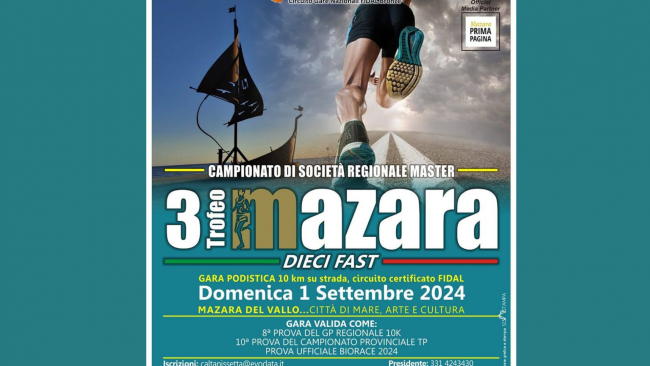 Mazara, domenica 1 settembre il 3° Trofeo Podistico 