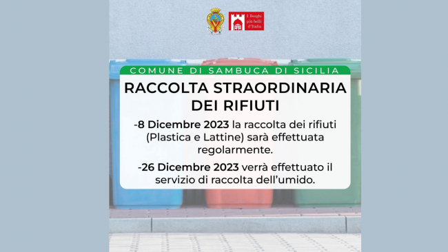 Sambuca, raccolta straordinaria dei rifiuti