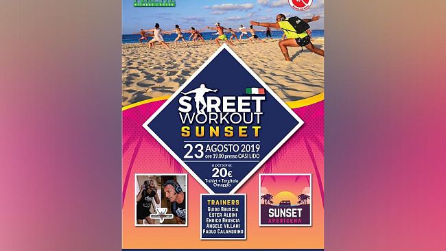 Mazara, “Street Workout Sunset” il 23 agosto al Lido Oasi