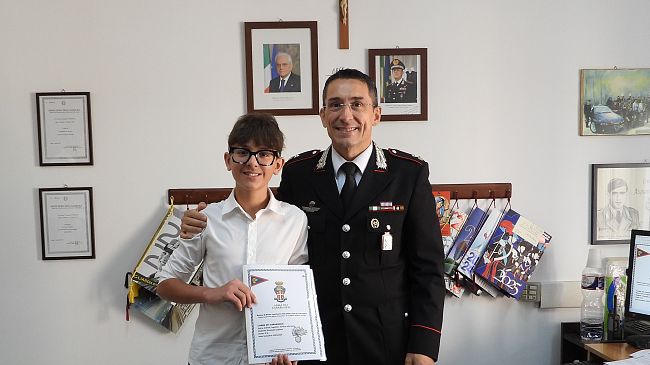 Mazara, cultura della Legalità, tesina di uno studente dedicata all'Arma dei Carabinieri  