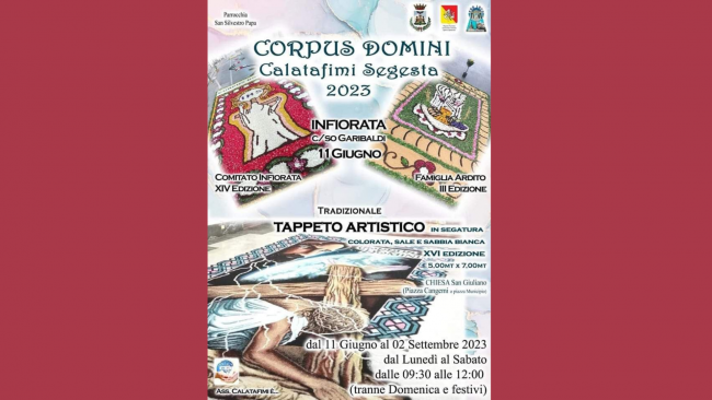 Corpus Domini 2023 e XIV edizionde dell'infiorata  a Calatafimi