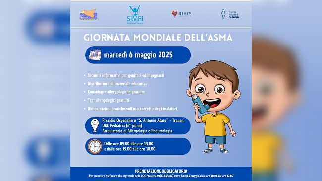 Asp Trapani, martedì al S. Antonio Abate infopoint e consulenze sull’asma in eta’ pediatrica