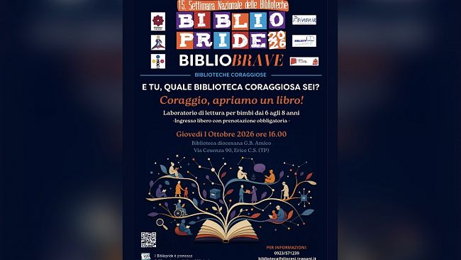 Bibliopride 2026, a Trapani “Coraggio, apriamo un libro!” per bambini dai 6 agli 8 anni