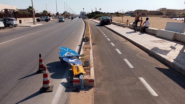 Erice, auto sbanda e finisce sul marciapiede. Rischiata la tragedia al lungomare