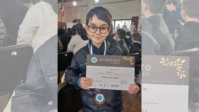 Andrea Calderone premiato ai giochi di matematica 
