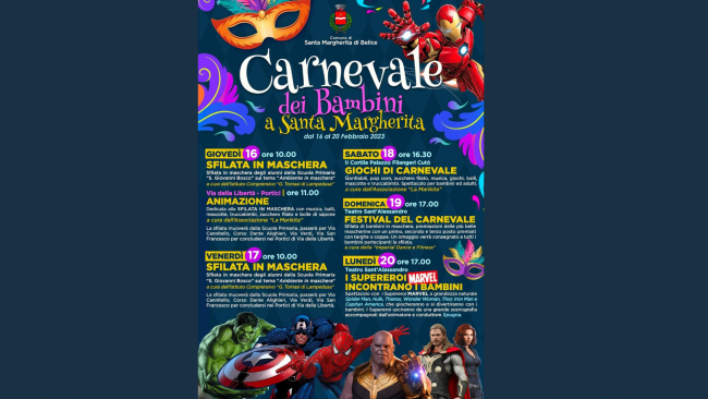 Carnevale dei bambini a Santa Margherita: dal 16 al 20 febbraio