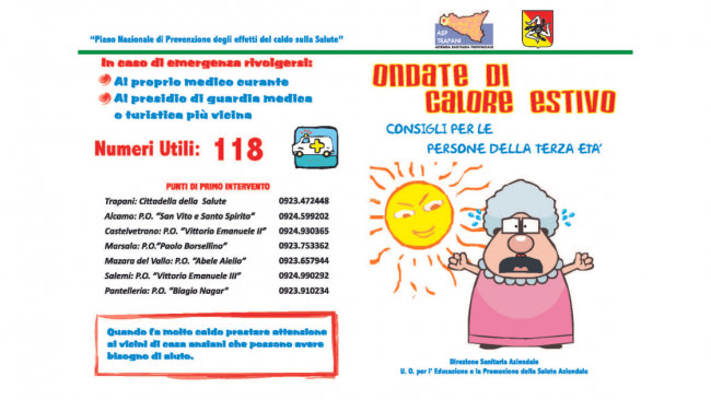 Asp Trapani, definito il “Piano Operativo Locale per la prevenzione degli effetti delle Ondate di calore - Estate 2024”