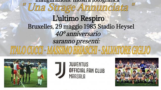 Marsala ricorda le vittime dell’Heysel: evento commemorativo dello Juventus Club