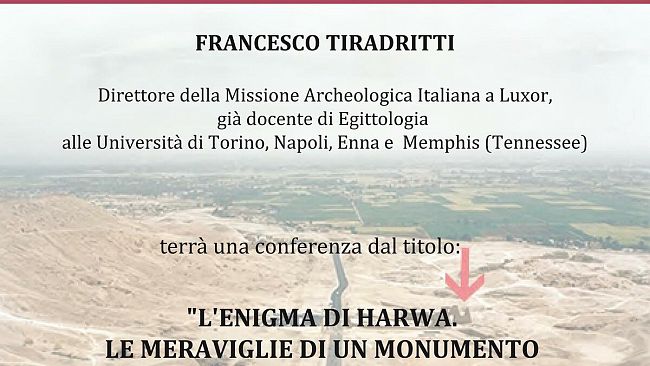 Sabato alle 17, conferenza stampa di Francesco Tiradritti sull’ Enigma di Harwa