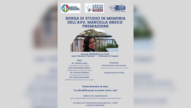 Trapani. L'avvocatura si riunisce per ricordare la collega Marcella Greco