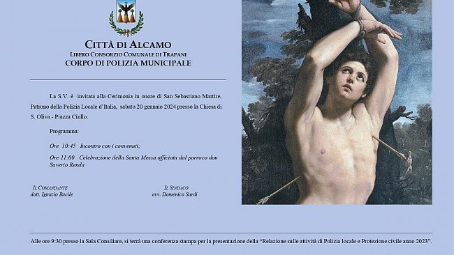 Alcamo, tutto pronto per la celebrazione di San Sebastiano Martire protettore della Polizia Locale
