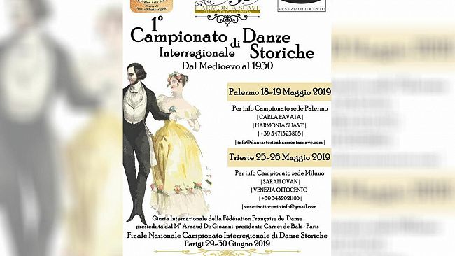 A Palermo, prima tappa del Campionato Interregionale di Danza Storica