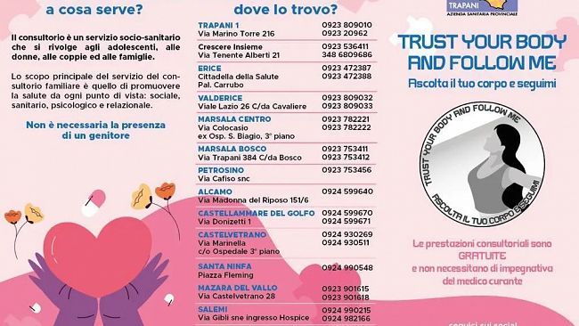 Al via il progetto dell’ASP Trapani “Trust you body and follow me”