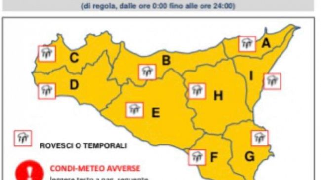 Mazara, allerta arancione nel weekend 