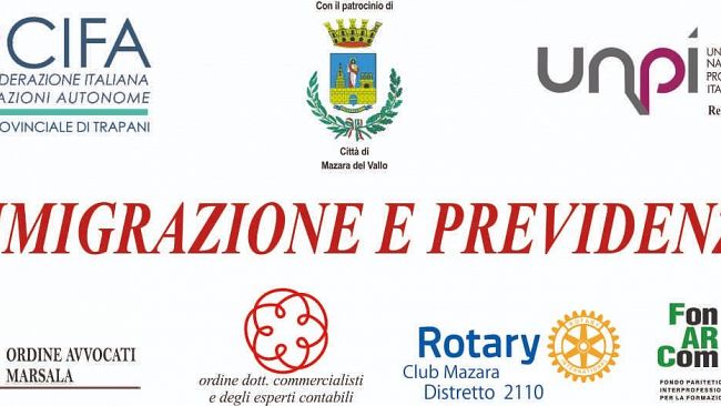 Mazara, il 12 dicembre convegno su “Immigrazione e Previdenza”