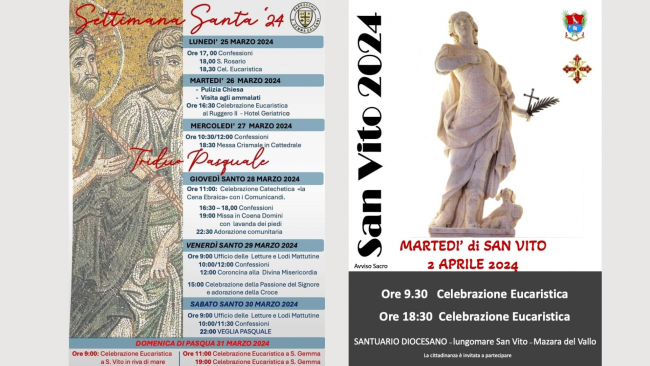 Mazara, triduo Pasquale nella parrocchia Santa Gemma Galgani e pellegrinaggio in onore di San Vito martire