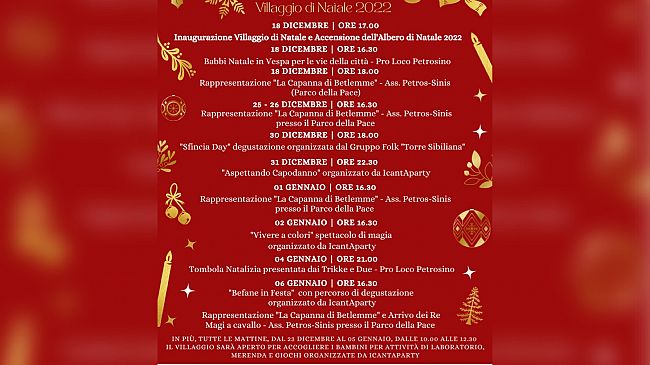 Petrosino, al via il programma di eventi che animerà le festività natalizie