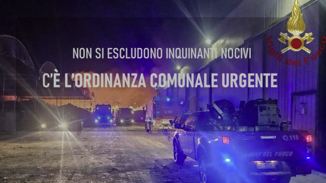 Incendio Sarco, non si escludono inquinanti nocivi. C'è l'ordinanza sindacale