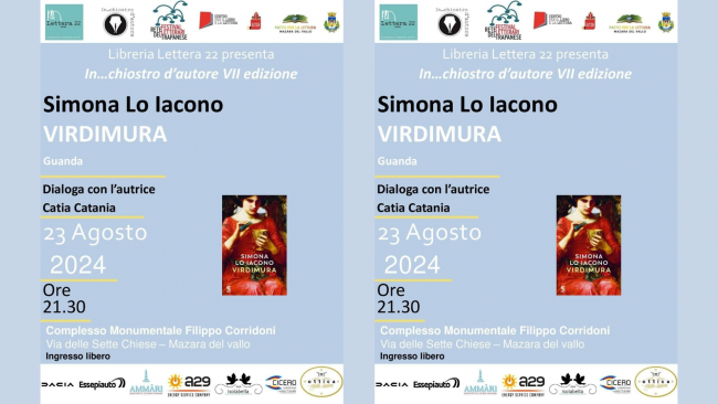 Mazara, il 23 agosto la presentazione del romanzo di Simona Lo Iacono “Virdimura”