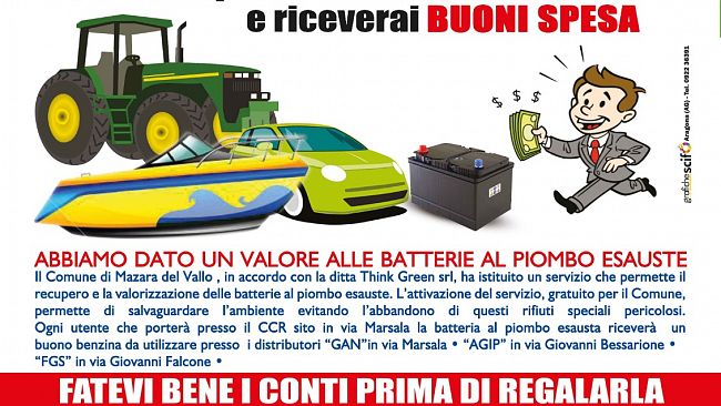 Buoni spesa carburante per chi conferisce batterie al piombo esauste 