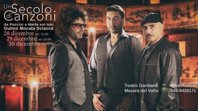 Mazara, tre serate al Teatro Garibaldi con un trio di talento per celebrare la musica italiana
