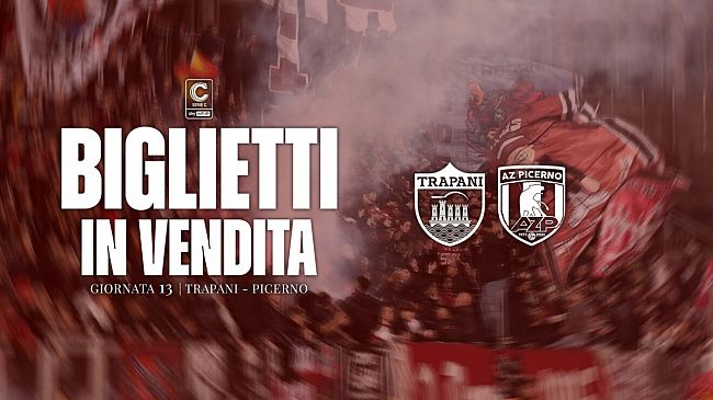 Attiva la vendita dei biglietti per Trapani -Az Picerno