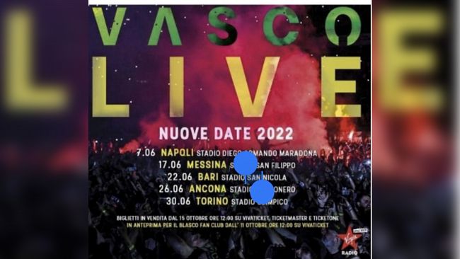 Messina, Concerto Vasco Rossi venerdì 17 giugno: divieto di vendita di bevande alcoliche, lattine e contenitori di vetro