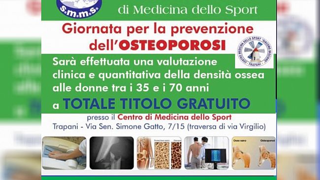 Giornata per la prevenzione dell'osteoporosi, screening gratuiti a Trapani