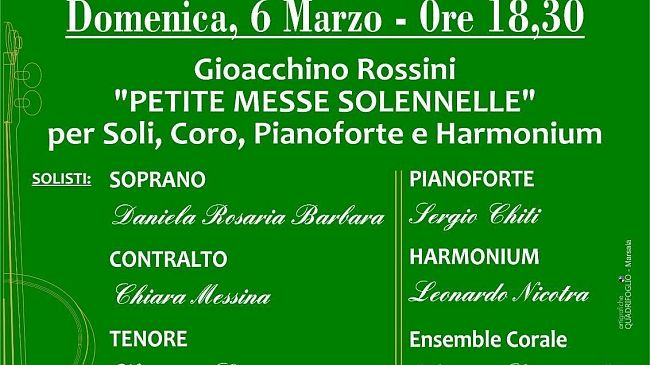 Stagione Concertistica Internazionale 2016. “Petite Messe Solennelle”