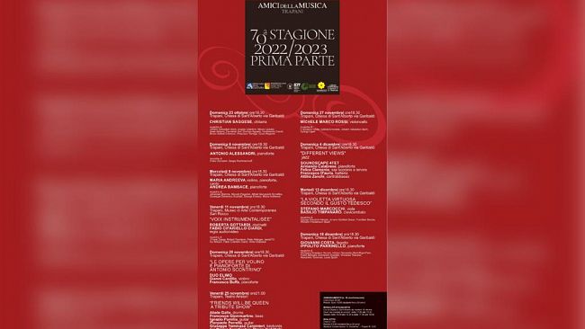 Al via la 70ª stagione concertistica degli Amici della Musica di Trapani