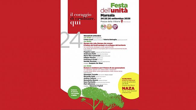 Festa dell'Unità 2026 a Marsala: tre giorni di dibattiti e futuro