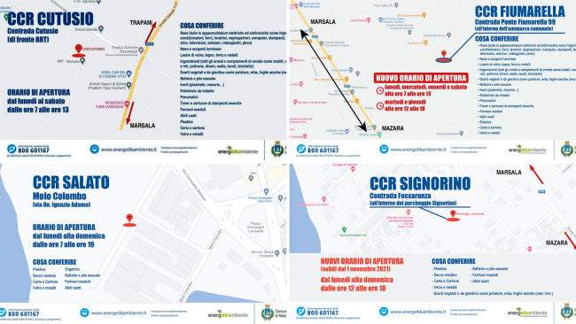 Centri Comunali raccolta rifiuti: si potrà conferire anche nel pomeriggio