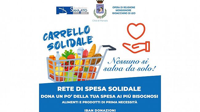 Marsala, “Carrello solidale” a supporto delle famiglie disagiate. Nei supermercati sarà possibile donare un po’ della propria spesa