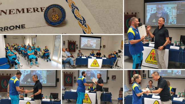 Consegnate Benemerenze per il Covid ai volontari della Misericordia di Mazara