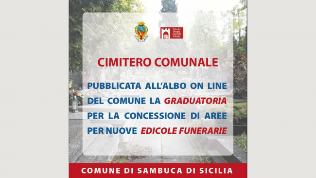 Sambuca, nuove aree cimiteriali: pubblicata la graduatoria per le edicole funerarie