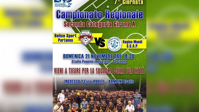 Domenica la settima giornata del campionato di seconda categoria