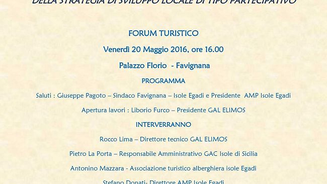 Domani a Palazzo Florio un incontro per definire le strategie del GAL Elimos e del GAC Isole di Sicilia