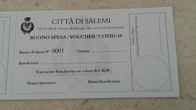 Salemi, buoni spesa emergenza Covid. Le domande entro il 20 febbraio