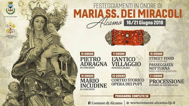 Alcamo, festa di Maria Santissima dei Miracoli. In concerto il trapanese Pietro Adragna e Mario Incudine