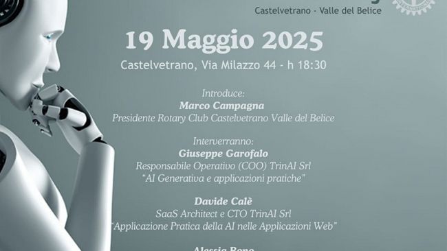 ​Castelvetrano ospita l’evento “Intelligenza Artificiale, … questa sconosciuta!”