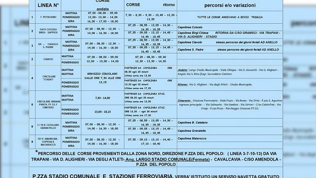 Marsala, domenica e lunedì autobus dello SMA operativi per consentire la visita al cimitero con l’utilizzo dei mezzi pubblici