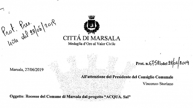 Marsala, il Consiglio comunale dice no al progetto “Acquasal” nello stagnone. Passa la mozione di Daniele Nuccio, primo firmatario della proposta